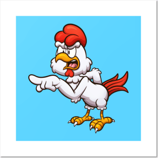 Cartoon Chicken With Attitude Posters and Art